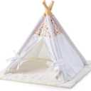 1:12 Dollhouse Camping Bed Tent, 1 Set Fairy Style Mini Pink Lace Tent with Carpet, Miniature Outdoor Furniture Accessories for Bedroom,Patio and Garden(White)