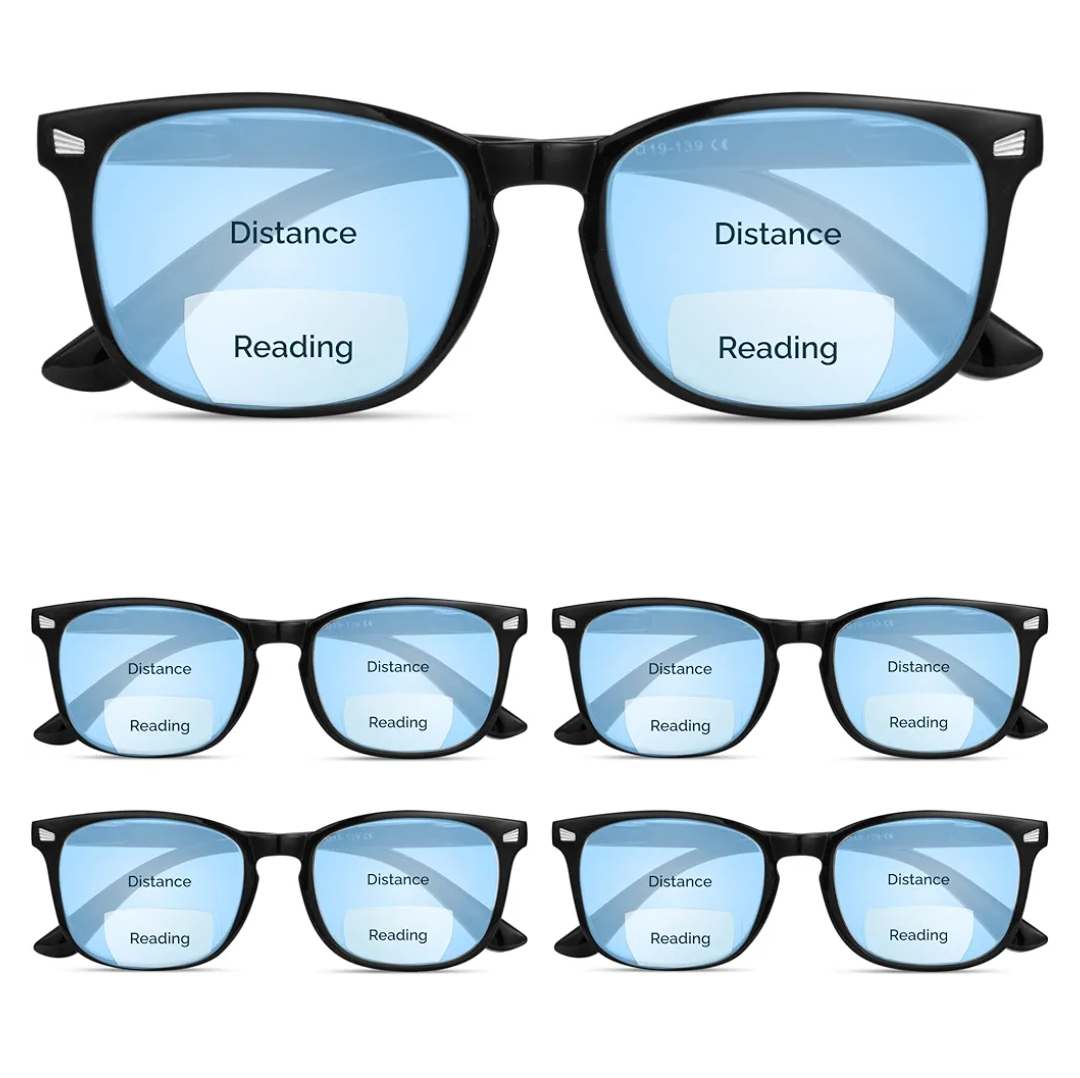 CCVOO 5 pack Reading Glasses for Women/Men, Bifocal, Progressive, Readers for Women/Men, Eye glasses, Blue Light Glasses, +3.0