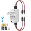 50A Solar Panel Disconnect Switch 400V DC/AC PV Disconnect Switch Outdoor Miniature Circuit Breaker IP65 for Solar PV Homes Battery (400V 50 Amp)