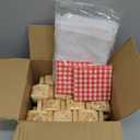 INTERWARM 24 Sets Mini Woven Picnic Baskets, Mini Flower Fruit Baskets with 40pcs Paper Tissue and 24Pcs Organza Gift Bags Tiny Chip Basket for Easter Weddings Party Favors Gift Decoration Crafts