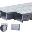 Drainage Trench - Channel Drain with Galvanized Steel Grate - 3 x 39 - (117" Total Length) (Galvanized - 3 Pack - 117")