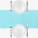 uxcell 12 Pcs Pale Turquoise Satin Table Runner 12" x 108" Romantic Silk Table Runner Smooth Fabric Table Runner Decorations for Wedding Dining Birthday Party (9ft)