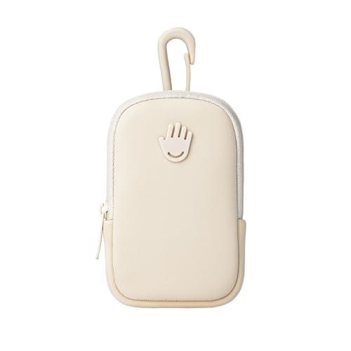 Touchette Zippered Pouch, Attachable Fashion Accessory with Snap Hook for Touchland Hand Sanitizer 1FL OZ., Ivory