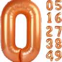 Orange Number Balloon 40 Inch, 0 Number Balloons, 10 20 30 40 50 Numbers Balloon Birthday Decorations, Orange Party Supplies for Women Men
