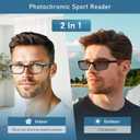 LKEYE Sport Reading Glasses Men Photochromic Lens Blue Light Blocking Computer Reader Wide Style Spring Hinge Eyeglass LK6082