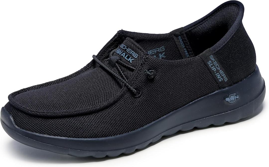 Skechers Womens Women's Hands Free Slip-ins Go Walk Joy Moc Toe Casual Shoe (8, Black/Black)