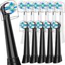 12PCS Replacement Heads Compatible with Oral B iO 2 3 4 5 6 7 8 9 10 Series Electric Toothbrush, IO Brush Heads Compatible with Oral B, Medium Bristles for Teeth Clean & Gums Care (Black/White)