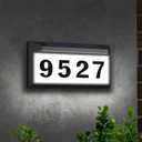 Solar Address Sign, Lighted Address Plaque Outdoor Waterproof, Illuminated Address Numbers, House Numbers for Outside, Black