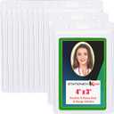 Durable & Heavy-Duty ID Badge Holders ~ Premium Quality, Clear Plastic, Waterproof & Dustproof ~ for Work, Moms, Teachers, Tours, Events, Cruises & More (25 Pack, Vertical, 4 x 3) by Stationery King
