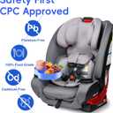 [2 Packs] Kids Car Seat Tray, Travel Tray with Cup Holder for Toddler Baby, Kids Car Seat Food Snack Organizer for Road Trip, Stroller snack, travel must haves - Blue