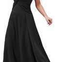 XEB Wedding Guest Dresses for Women 2026 V Neck Formal Dresses for Women Sleeveless Evening (Black,Xlarge)