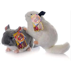 Cute rabbit 12 inch Chinchilla Plush Toy Stuffed Animal Toy Plush Animal Doll (Gray + White)