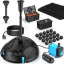 POPOSOAP Pond Filter with Pump Fountain Kits Built-in UV Clarifier, 660GPH/40W Pond Filters for Outdoor Ponds Clearing, Garden Fish Tank, Aquarium, and Add Water Features