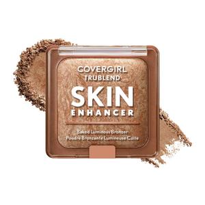 COVERGIRL TruBlend Skin Enhancer Baked Luminous Bronzer, with Hyaluronic Acid & White Rose Extract, Blends Seamlessly - 300 Honey Bun (Light Bronze with Champagne Swirls) (0.28 Ounce (Pack of 1)