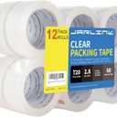 JARLINK Clear Packing Tape (12 Rolls), Heavy Duty Packaging Tape for Shipping Packaging Moving Sealing, Stronger & Thicker 2.8mil, 2 inches Wide, 60 Yards Per Roll, 720 Total Yards