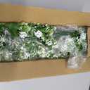 RECUTMS 2Pcs Artificial Hanging Flowers for Outdoor Decoration Fake Hanging Plants Faux White Flowers Artificial UV Resistant Plastic Greenery Vines Ivy for Outdoor Indoor Garden Party DecorWhite