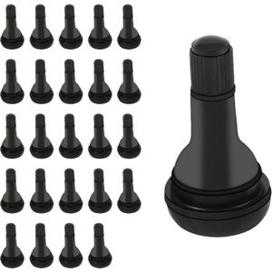 CDWTPS TR415Tire Valve Stem, Rubber Snap-in Short Black Tire Valve Stem for Tubeless 0.453 Inch 11.5mm Rim Holes on Standard Vehicle Tires(25pcs/Bag)