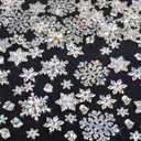 40Pcs Christmas Tree Decorations Christmas Snowflake Ornaments, Iridescent Snowflakes Acrylic Christmas Hanging Ornaments with Beads for Christmas Tree Winter Xmas Holiday Party Supplies Indoor