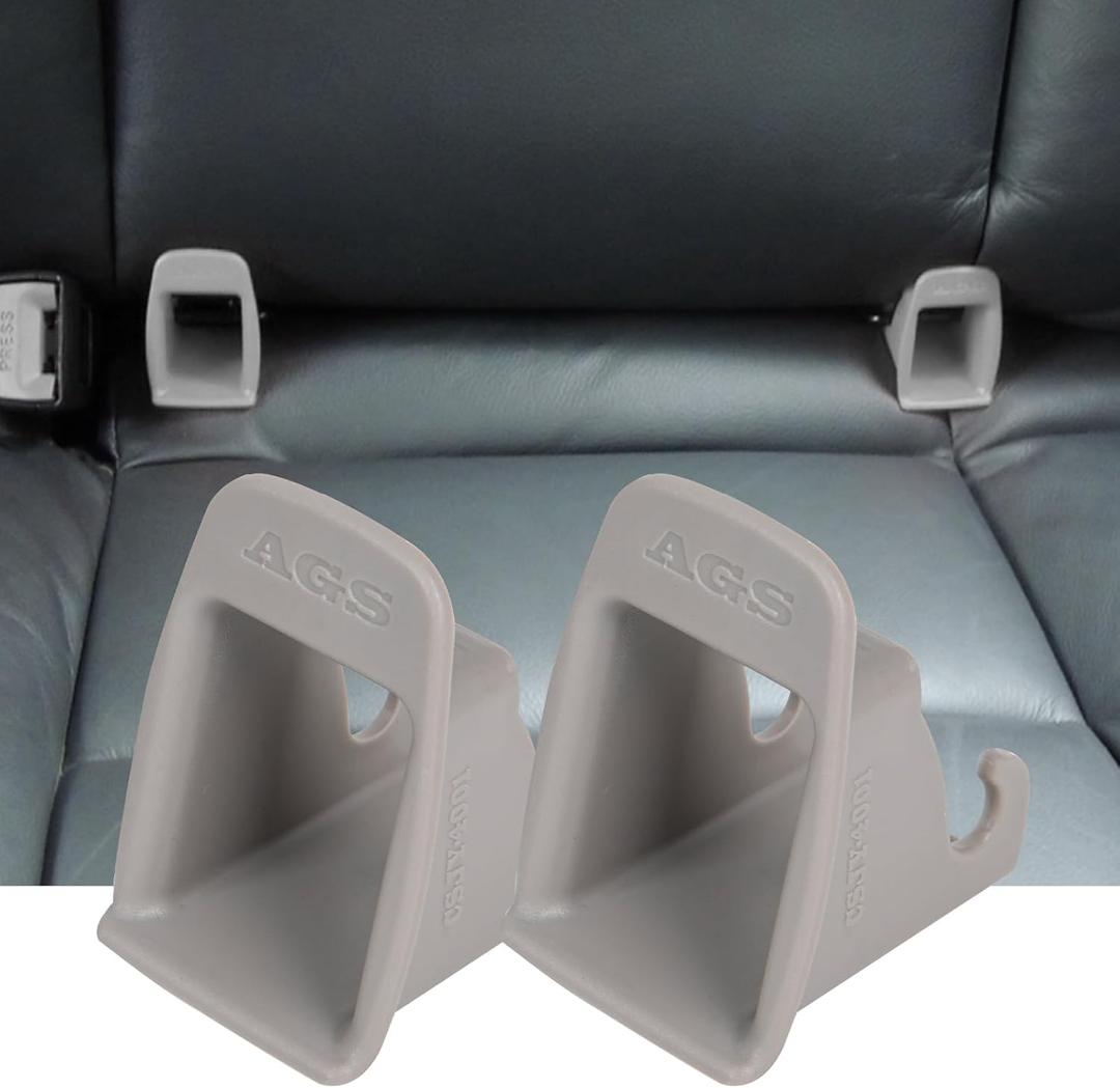 ISOFIX Interface Belt Latch Guide, 2 Pcs Car Seat ISOFIX Interface Buckle Fixed Guide Groove Car Seat Bracket Connector, Grey