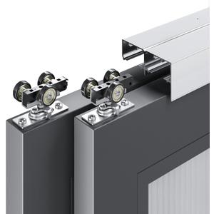 EaseLife 5.3FT/64in Bypass Double Sliding Pocket Door Hardware Kit,Commercial Grade,Aluminum,Bypassing Closet Doors Track for 2 Door System,Slide Smoothly Quietly,Easy Install,No Doors