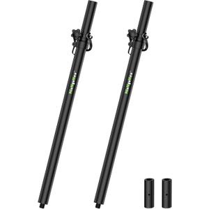 Set of 2 Speaker Poles for Subwoofer 34"-52" Height Adjustable Fits M20 Threaded Mount and 35mm Mount, Speaker Extender with M20 to 35mm Adapter