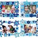 MLOLM 24 Pack Winter Snowflake Picture Frames Craft Kits, 24 DIY Photo Frames with 176 Snowflake Stickers for Christmas Crafts, Frozen Themed Party Favors, Home Winter Activity