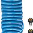 POHIR 150ft Pressure Washer Hose 3/8" 4800 PSI, Kink Resistant Industrial Grade Hose with Quick Connect Ends and Adapters for Hot & Cold Water up to 248F, Steel Wire Braided Hose for Power Washing