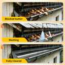 18FT Reach 4-12FT Telescopic Pole Gutter Cleaning Tools from Ground, Flexible Wand, Adjustable Flow for Garden, Roof Gutters, Leaves & Debris Removal