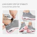 STQ Walking Shoes Women Slip on Sneakers Non Slip Work Arch Support Tennis Plantar Fasciitis Orthopedic Breathable Mesh Comfortable Ladies Nursing, 9.5