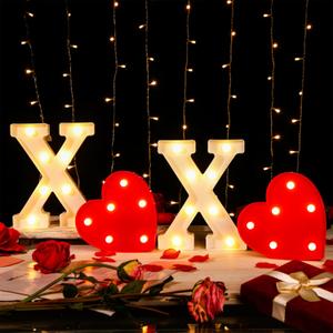 Cunno Valentines Decorations XOXO Light up LED Sign XOXO Letters Sign Wall Decor Heart Shaped Hanging Wall Art Valentine Decoration for Home Bedroom Office Night Light(White, Red)