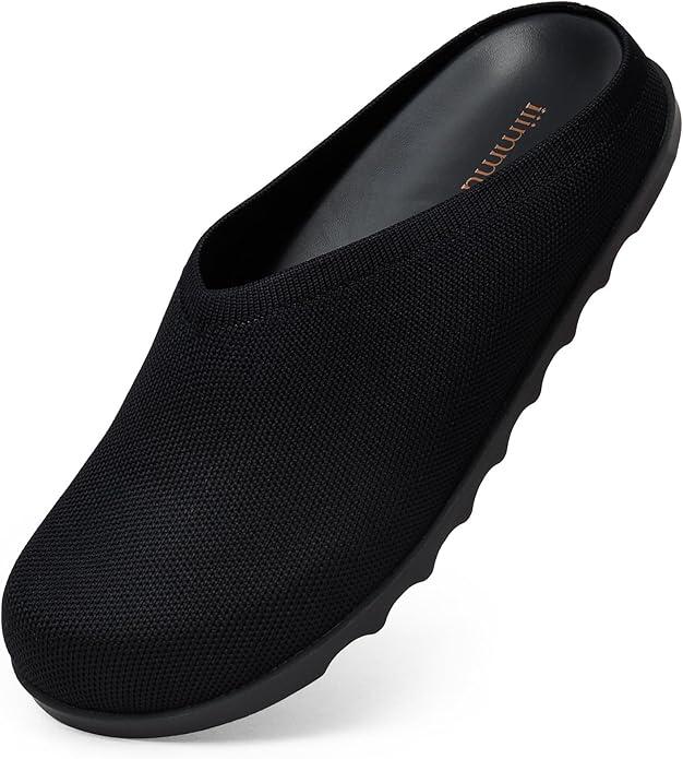 iiimmu Women Clogs Knit Slip On Mules Work Shoes with Arch Support Slippers Round Toe Slides Comfortable Flats, Size 9