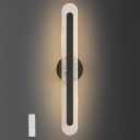 LED Wall Scones 22.8In Hardwired Black Wall Lamps with Remote Dimmable Acrylic Wall Light for Living Room Bedroom Bathroom Hallway Stairs