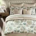 Levtex Home - Grey Palladium Comforter Set - King Comforter (106x94in.) + Two King Pillow Cases (36x20in.) - Paisley - Green, Yellow, Grey, Blue and White - Cotton
