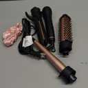 5 in 1 Curling Iron with Thermal Brush and 4 Interchangeable Ceramic Barrels(1/2 to 1 1/2 inch), Curling Wand Set with Flat Iron, Fast Heating, Dual Voltage Hair Curler, Gifts for Women (Rose Gold)