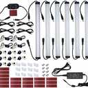 Under Cabinet LED Lighting Kit Plug in or Hardwired, 6 pcs 12 Inches Light Strips, 2000 Lumen, Super Bright, for Kitchen Counter, Closet, Shelf Lights, 31W, Warm White (6 Bars)