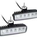 STDYSUN Led Fog Lights Driving Lights Bar 2Pcs 6Inch 30W Waterproof Offroad Driving Lights Auxiliary Work Lights Grille Lights Bar Fit for Motorcycle Truck Trator ATV UTV Golf Cart Boat Car (White)