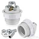 Lamp Socket with Metal Shade Ring, UL Listed Medium Base E26 Light Bulb Socket, Standard Screw-in Bulb Lamp Holder for Halogen LED Bulb (2)