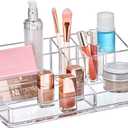 Amazing Abby - Tiffany - Acrylic Cosmetic Organizer, Transparent Plastic Makeup Holder, Compartmented, Shatter-Proof, Perfect Bathroom Vanity Storage Solution for Beauty Supply, Large