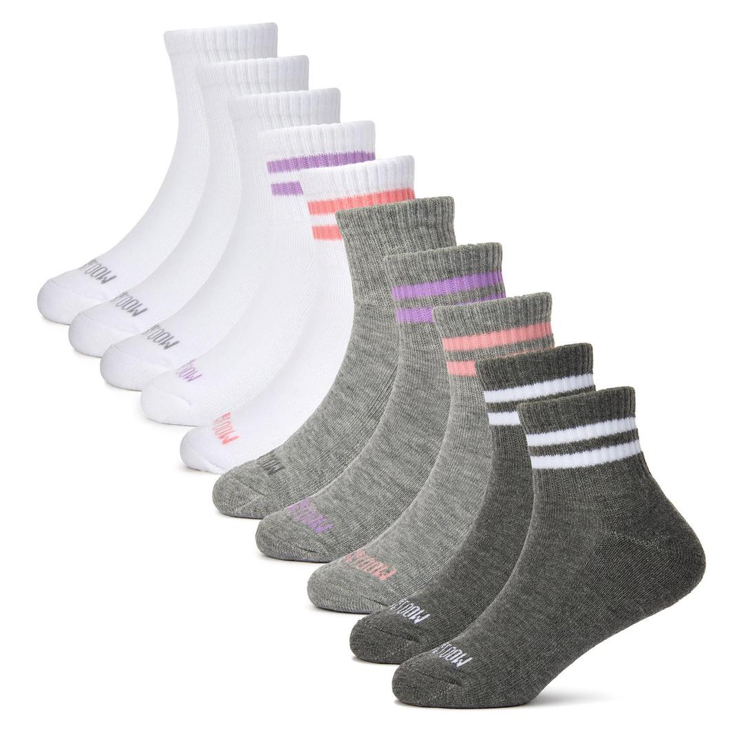Fruit of the Loom Girls' Everyday Basics Socks, Ankle - 10 Pack - Assorted Size 10.5-4