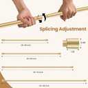 Curtain Rod for Windows 28 to 48 Inch, 2 Pack 5/8 Inch Gold Adjustable Curtain Rod, with 4 Brackets, Easy Installation and Simple End Caps, For Living Room, Bedroom, Outdoor