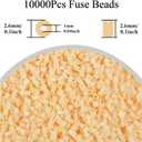 10000Pcs 2.6mm Loose Mini Fuse Beads Bulk Refill Kit Stress Relief Pixel Art 3D Craft Melting Beads for DIY Decor Crafts Creative Handmade Projects (Skin Color 1)