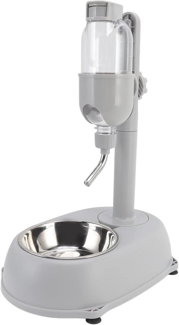 Pet Water Dispenser, Pet Standing Water Dispenser Bowl, 2 in 1 500ml Multifunctional Detachable Height with Stand for Dogs Cats