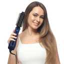 Aima Beauty Hair Dryer Brush, One Step Hair Dryer & Volumizing Hot Air Brush, 3 Heat/Speed Settings, Advanced Ionic Technology, Ceramic Coating, Nylon Pins & Tufted Bristles, Dark Green, 1000W, 125V