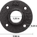 Floor Flange - 1-1/4" Malleable Iron Pipe Fittings, 4 Threaded Holes, Vintage Style for DIY, 4 Pack