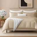 Duvet Cover King Size Set - Extra Soft King Size Duvet Cover 104 x 90 with 2 Pillow Shams - Hotel Luxury, Easy Care and Fade Free with Zipper Closures & Ties - Comfy, Breathable Bedding Set (Wheat) (14 - Wheat (No Comforter))