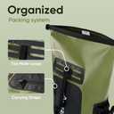 Zelurelle Dry Bag Waterproof Backpack 35L for Men & Women Roll-Top Hiking Backpack with IPX8 Waterproof Phone Case & Detachable Mini Backpacks for Kayaking Boating Cushioned Padded Back Green