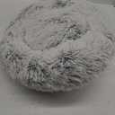 Amazon Basics Donut Pet Bolster Faux Fur Bed for Dog, Grey, 23" x 23"