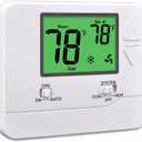 Non-Programmable Thermostat for House, Digital Energy-Saving Home Thermostats, up to 1 Heat/1 Cool Single-Stage Systems (Green Backlight)