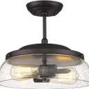 EAPUDUN Semi Flush Mount Ceiling Light, 2-Light Modern Light Fixture with Seeded Glass Shade, Oil Rubbed Bronze Finish for Hallway Corridor Kitchen Bathroom Bedroom Passway, SMA1124-ORB