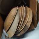ECO SOUL Palm Leaf Like Bamboo Plates, 6 Inch Round, 100 Pack Bulk Disposable Appetizer & Dessert Tableware, Compostable Biodegradable Natural Wooden Small Party Plates for Wedding, Catering, Events